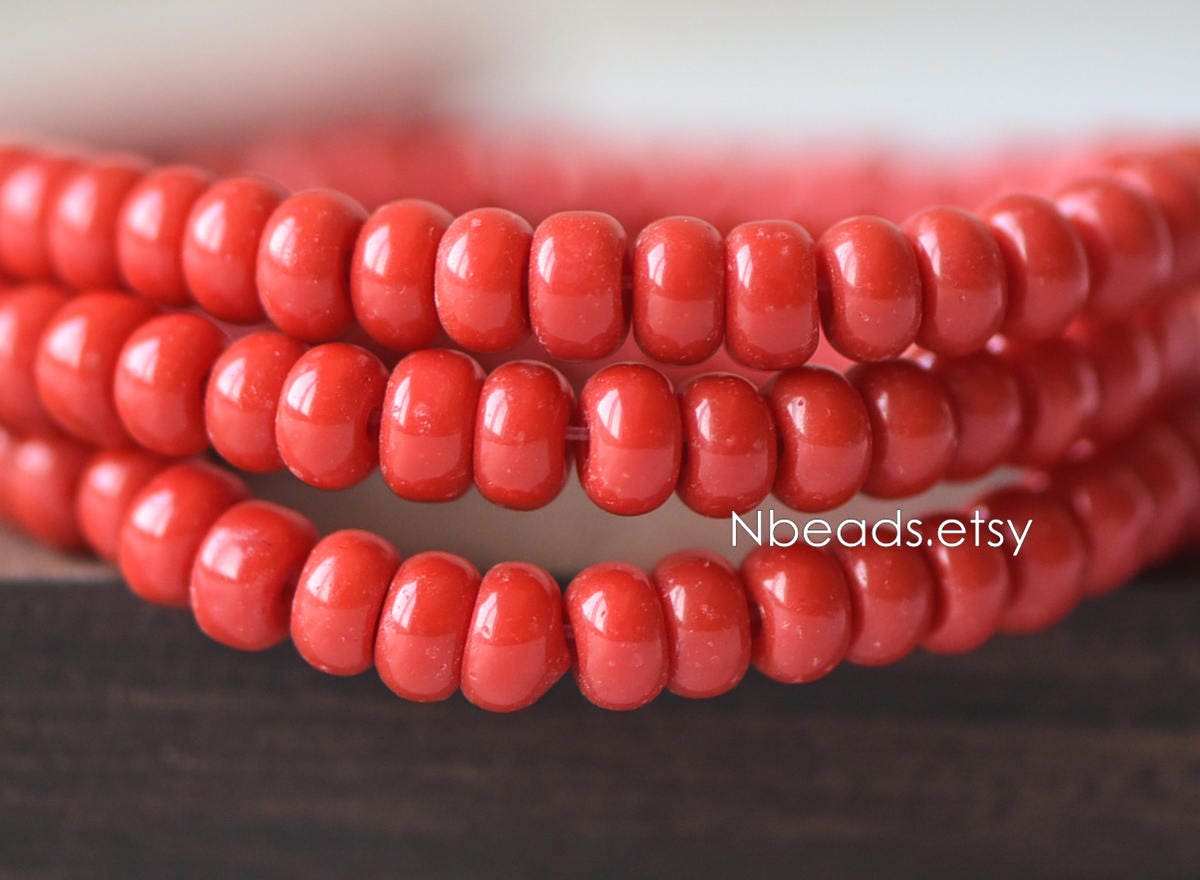 Smooth Rondelle Glass Beads 4x6mm, Candy Color Crystal Spacer Beads (GM-030)/ 145 beads